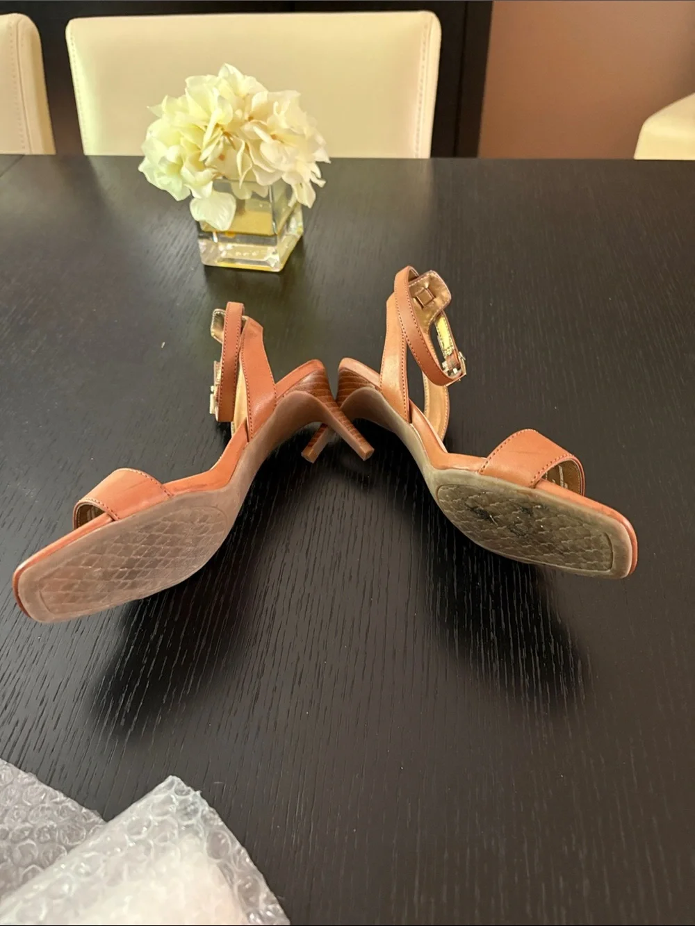 Kelly & Katie Tan Brown Open-Toe Ankle-Strap Sandals
